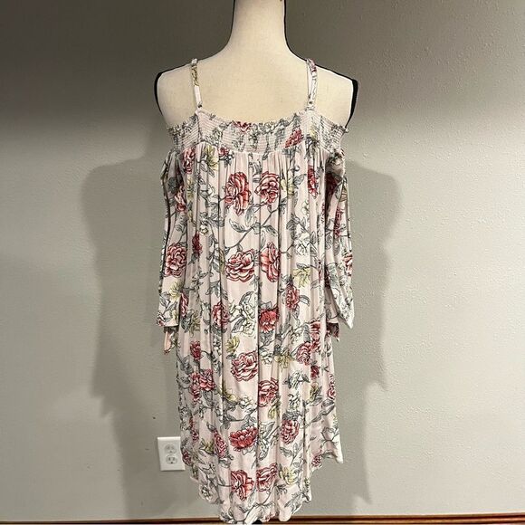 Off shoulder cottagecore floral loose fit dress with straps NWT - Picture 6 of 13